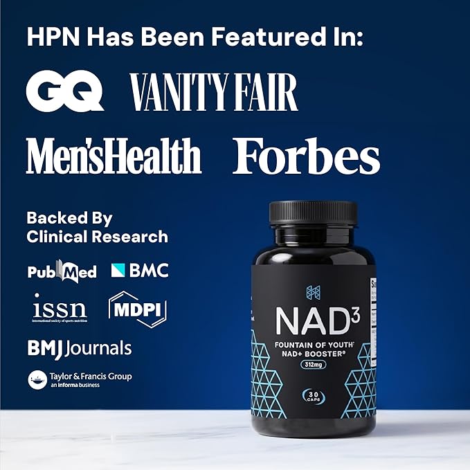 HPN NAD+ Booster – Nicotinamide Riboside Alternative (NAD3) for Men &amp Women | Anti Aging NRF2 Activator 312 mg per Serving – Natural Energy Supplement for Longevity &amp Cellular Health 30 Vegg