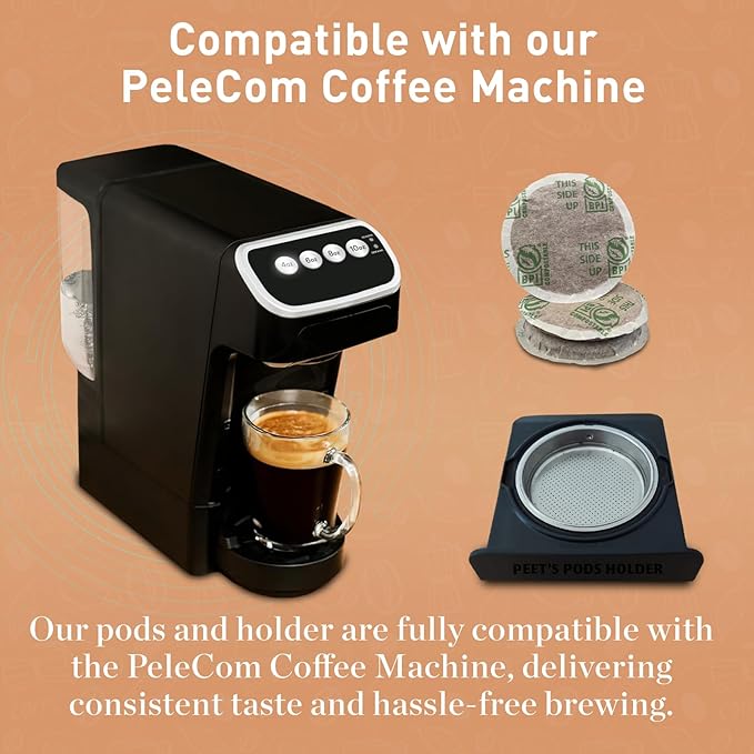 Peet’s Major Dickason’s Coffee Pods – 16 Count (1 Pack) – Dark Roast with Bold Rich Flavor and Smooth Finish – Compatible with Pelecom Coffee Machines – Peet’s Coffee Pods &amp Capsules
