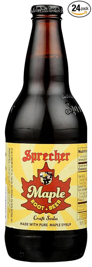 Sprecher Maple Root Beer Soda All Natural 16 Fluid Ounces (Pack Of 24)