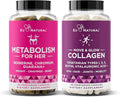 Eu Natural Metabolism for Her and Move &amp Glow Collagen Bundle - Support for Metabolism and Skin &amp Joint Health