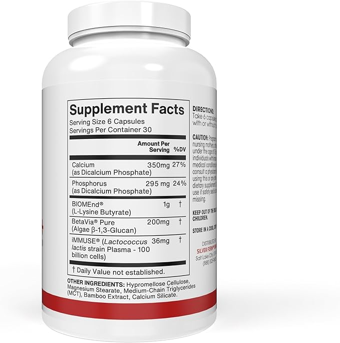 Silver Fern Brand Postbiotic+ – Postbiotic Supplement with BIOMend™ BetaVia™ &amp Immuse® – Supports Gut Microbiome Balance &amp Daily Wellness – 30 Capsules (1 Pack)