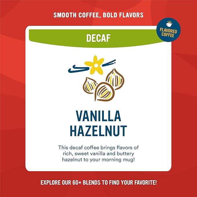 Cameron's Coffee Roasted Whole Bean Coffee Flavored Decaf Vanilla Hazelnut 4 Pound