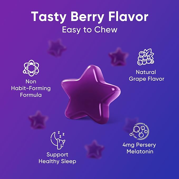 GABA Sleep Gummies | Natural Mood Support &amp Restful Sleep | 60 Gummies | Sugar-Free Calorie-Free | Non-Habit Forming (1PCS)
