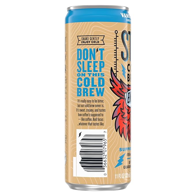 SToK Cold Brew Energy Vanilla Cream Energy Coffee Beverage with 195mg Caffeine to Help Support Focus Canned Coffee with B-Vitamins Guarana and Ginseng11 fl oz 12pk