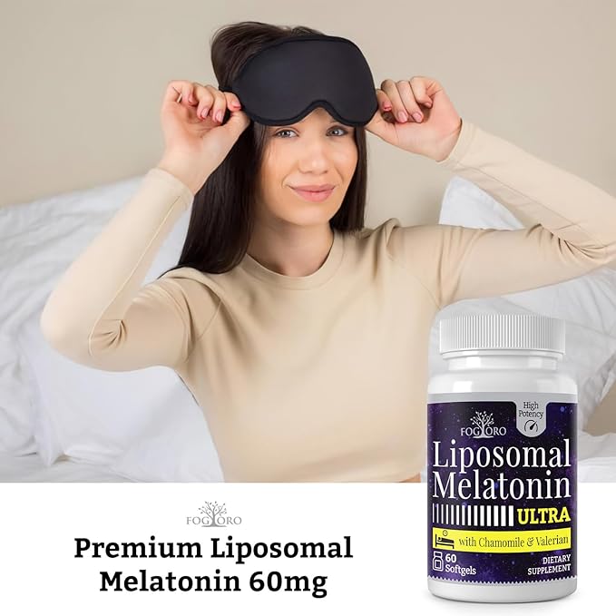 Fogoro Melatonin 60mg-Fall Asleep Faster Stay Asleep LongerHigh Dose 60 Count(pack of 2)