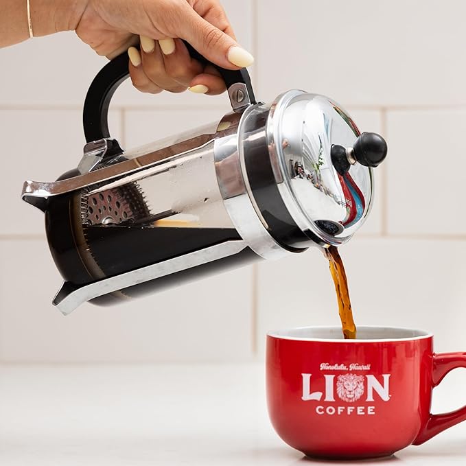 Lion Coffee 3-Pack Toasted Coconut Flavored Light Roast Ground Coffee A Taste of Aloha - 10 Ounce Bags (Pack of Three)