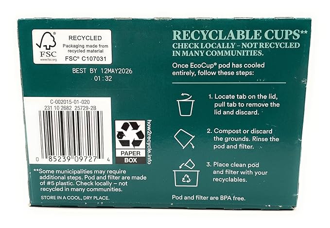 Toasted Coconut Light Roast Arabica Coffee K-Cup Compatible16 Single Serve Cups 5.6oz/160g – 1 Box