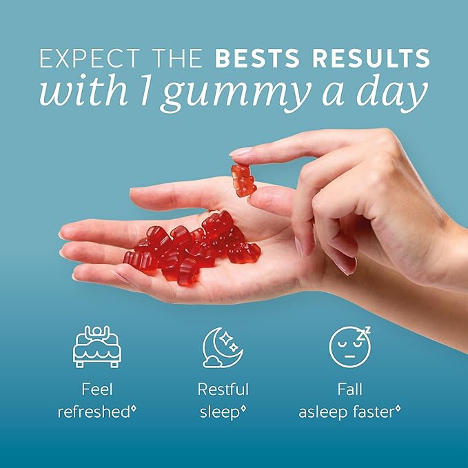 Bears with Benefits Vegan Melatonin 5mg Gummies Sleep Gummies for Reduced time to Fall Asleep with Vitamin B6 &amp Passion Fruit Extract - Super Snooze Sleep Vitamin (90 Gummies)