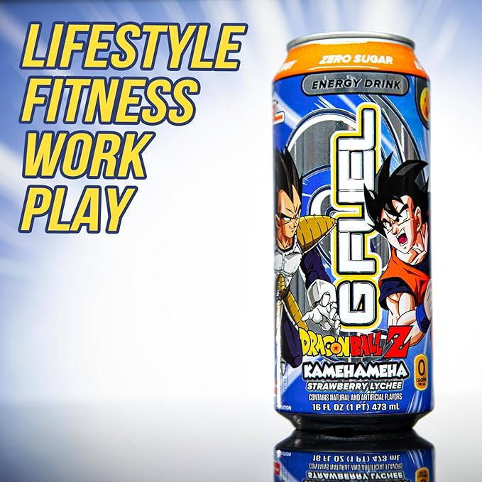 G Fuel Energy Drink Strawberry Lychee Sugar Free Beverage with 140mg Caffeine Daily Energy Boost with Focus Amino Vitamin + Antioxidants 16 oz Cans (Kamehameha 12-Pack)