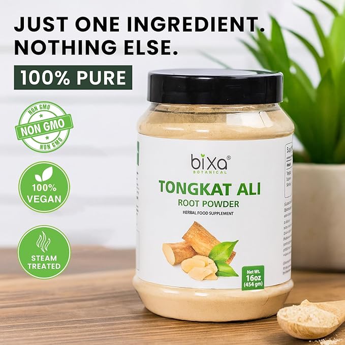 bixa BOTANICAL Tongkat Ali Root Powder – 1 lb (16 oz) | Tongkat Ali for Men &amp Women | Gluten-Free Non-GMO Steam Treated Vegan 100% Pure – Natural Health Support for Energy &amp Wellness
