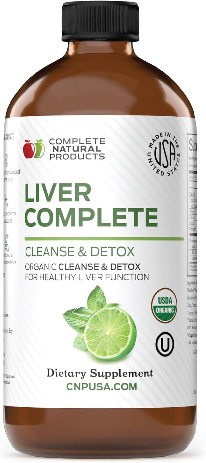 Liver Complete 16oz Support Liquid – Milk Thistle Chanca Piedra &amp Dandelion Root – Herbal Cleanse Supplement – Non-GMO Organic Ingredients