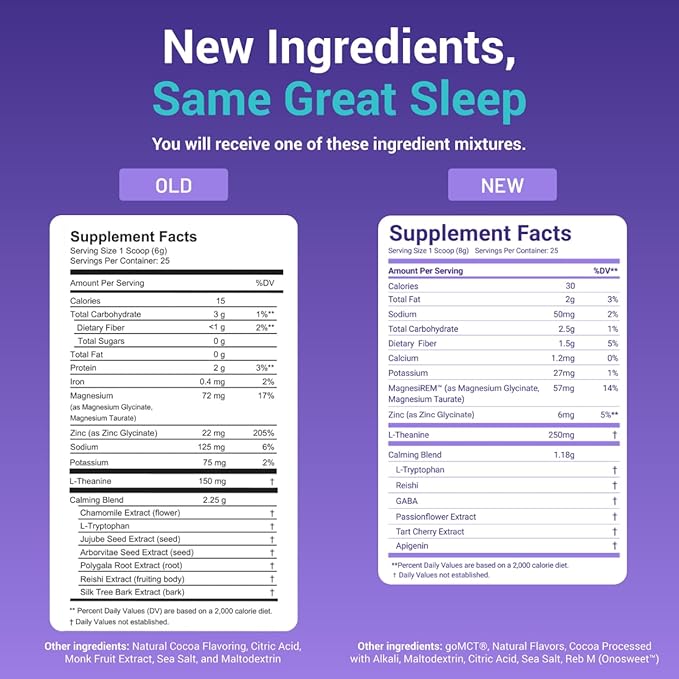 MoonBrew Nighttime Magnesium Hot Cocoa Natural Sleep Aid Drink Mix for Adults 2-Pack - Calming Melatonin-Free Sleep Support - Sleepy Hot Chocolate Powder with L-Theanine Chamomile &amp Zinc Glycin
