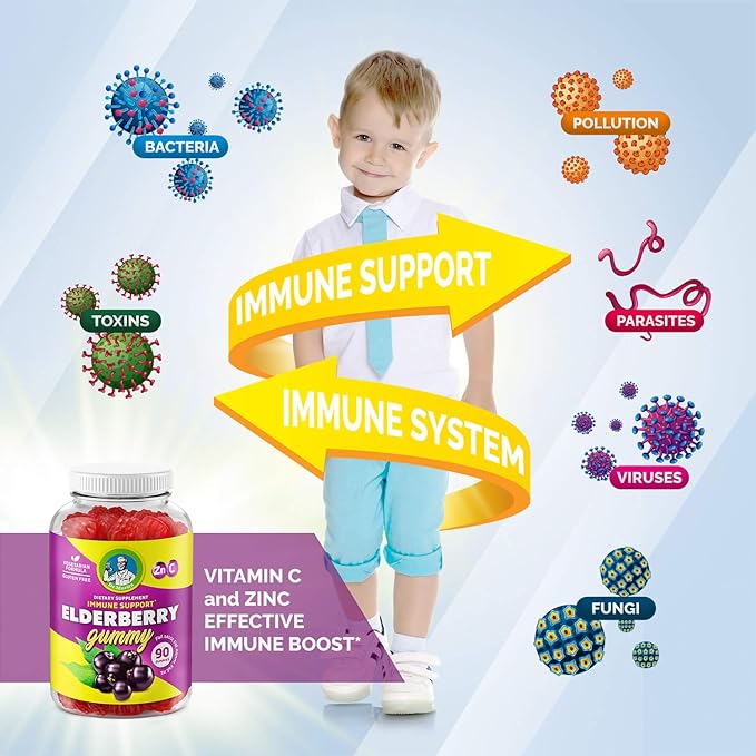 DR. MORITZ Elderberry Gummies for Kids and Toddlers (Elderberry Gummies (Kids &amp Adults) - 90 Count)