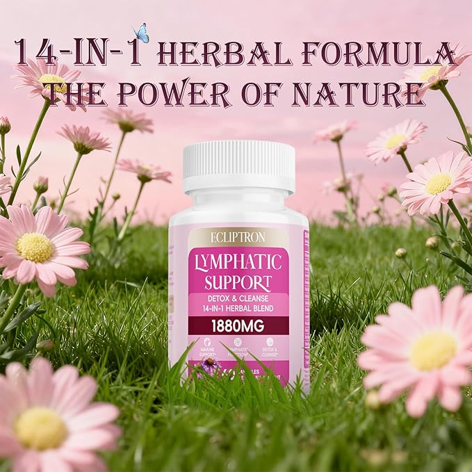 Lymphatic Drainage Supplement 1880 mg Lymphatic System Support Supplement with Echinacea Dandelion Turmeric Burdock Elderberry and Calendula Lymph Detox Cleanse &amp Immune Support 120 Capsul