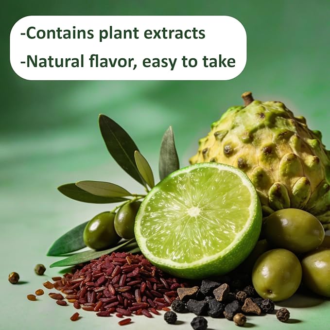 Red Yeast Rice Cleanse with Citrus Bergamot Olive Leaf and Black Pepper Non-GMO Herbal Daily Wellness Supplement 30 Servings