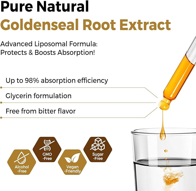 Goldenseal Root Extract 3000mg – Goldenseal Tincture for Immune &amp Respiratory – Fast Absorbing Sugar-Free Vegan – 120 mL (4 fl oz)