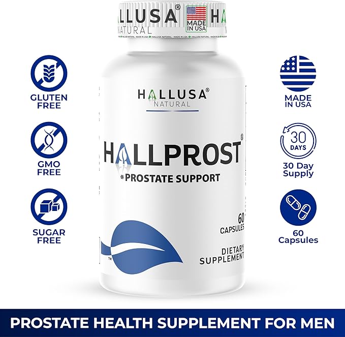 Hallusa Natural Próstata Inflamada - Prostatitis - Pastillas para la próstata - HALLPROST 60 CAPSULAS