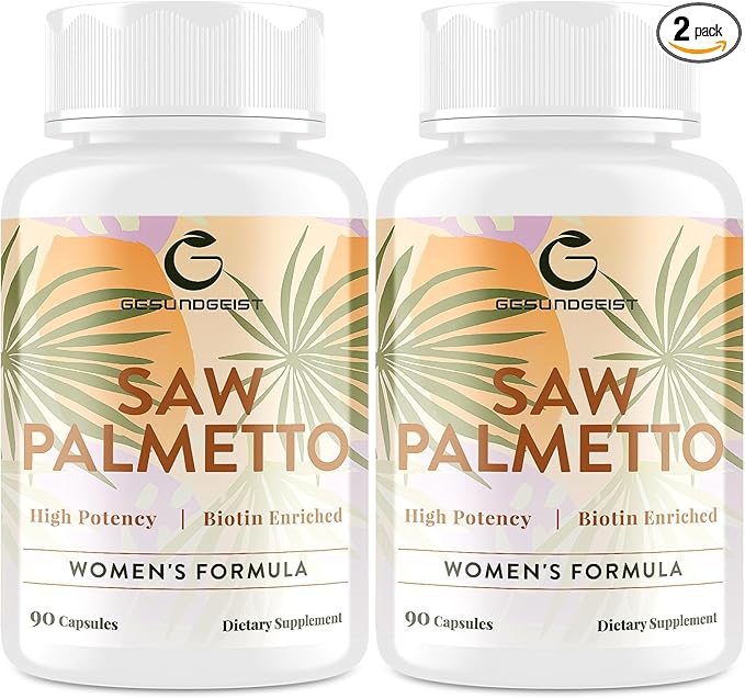 Saw Palmetto for Women Hair Loss - DHT Blocker with 5-in-1 Blend for Hair Growth Skin &amp Nails Urinary Wellness - Extra Strength Saw Palmetto Supplement - 180 Capsules