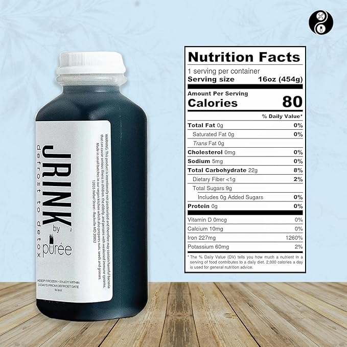 JRINK by Purée Black Magic Cold Pressed Juice Cleanse Organic Raw Fruit and Vegetable Detox Drink Healthy Cleanse No Preservatives Cold Press Juice 18 Bottles 16oz Each