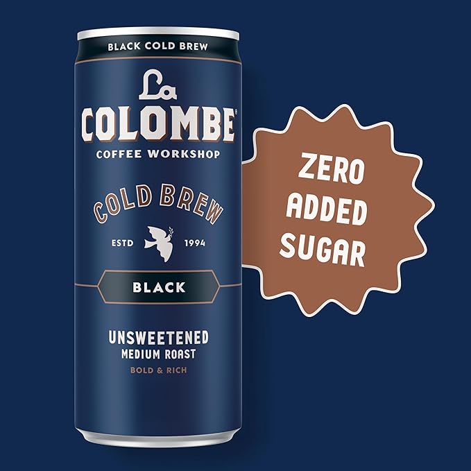 La Colombe Coffee Cold Brew Black Unsweetened 11 fl oz Cans (Pack of 12) Coffeehouse Quality Natural Sweetness Specialty Grade Coffee Beans Ready-to-Drink On-the-Go