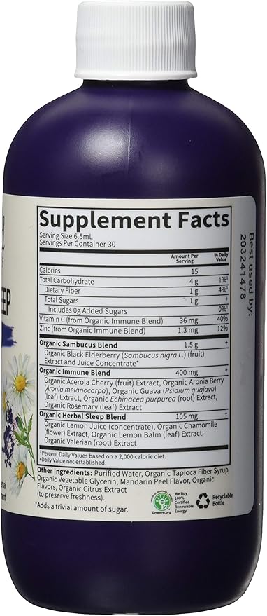 Garden of Life Organic Elderberry and Sleep Immune Syrup 6.59 FZ