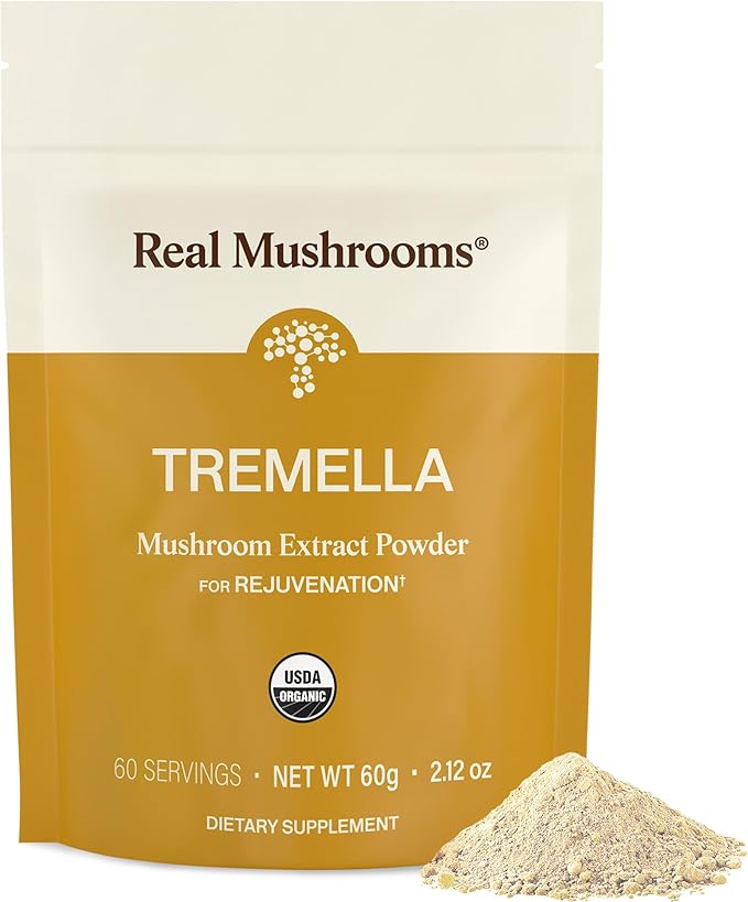 Real Mushrooms Tremella Mushroom Powder – Organic Tremella Extract from Fruiting Body – for Daily Wellness Routine – Vegan Non-GMO No Fillers – 60 Servings Mushroom Blend Supplements