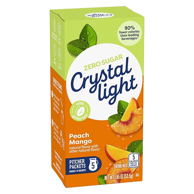 Crystal Light Peach Mango Green Tea Drink Mix 10-Quart Box (Pack of 7)