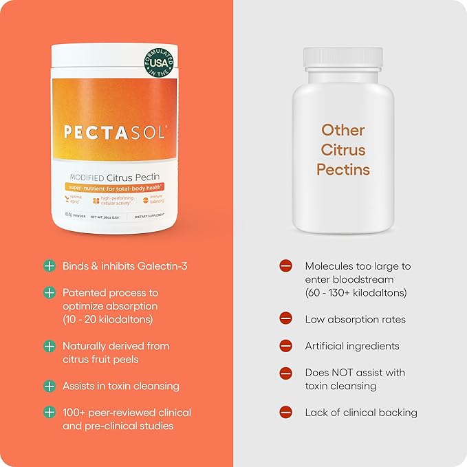 PectaSol Modified Citrus Pectin – 551g Berry Powder – Total-Body Health Supplement to Support Heart Immune System Inflammation Response &amp Healthy Aging + Maintain Healthy Galectin-3 Levels