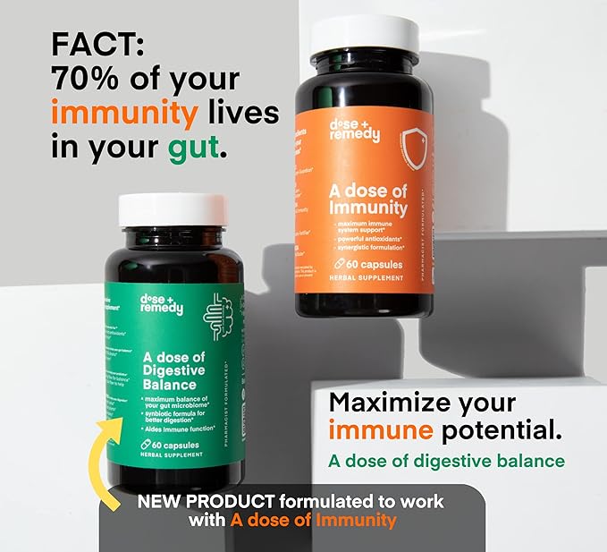 A Dose of Immunity Quercetin with Vitamin C and Zinc Vitamin D 500mg Quercetin Bromelain with Echinacea &amp B Vitamins (60 Count)