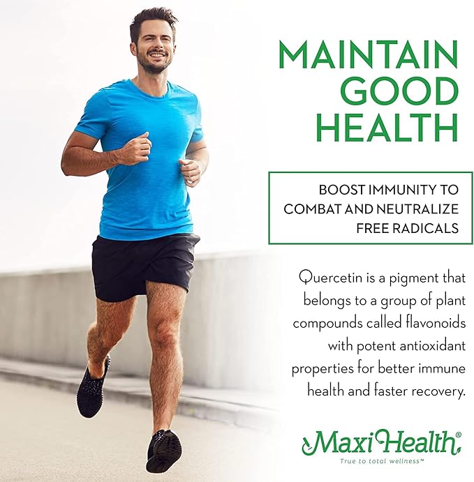 Maxi Health Quercetin 500mg Capsules – Zinc Supplements for Women and Men – Non-GMO Kosher and Gluten-Free Quercetin Supplements with Elderberry Vitamin C and Zinc (90 Veg Capsules Pack of 2)
