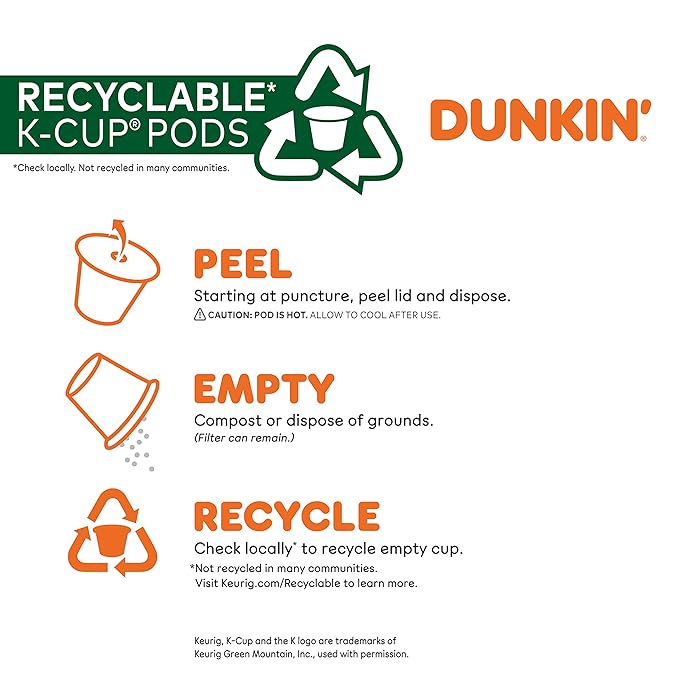 Dunkin' Candy'd Almond Dark Roast Flavored Coffee 10 Keurig K-Cup Pods