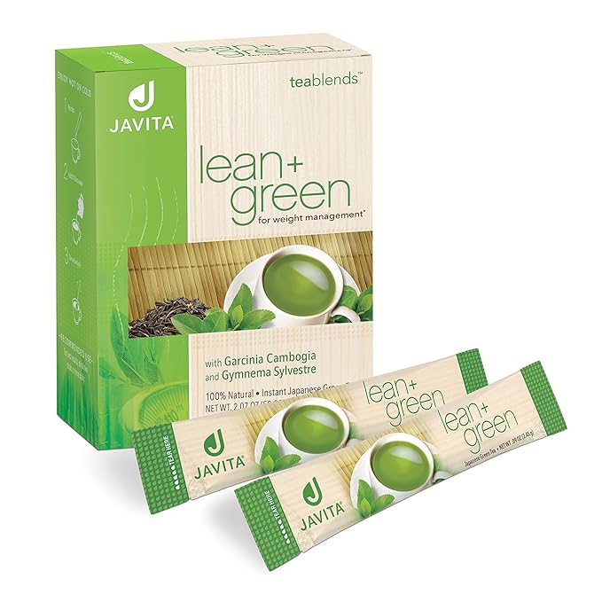 Lean + Green Japanese Matcha Green Tea Mix by Javita – Premium Instant Green Tea &amp Herbs – Daily Metabolism Clean Energy Support – Award-winning Convenient Green Tea Mix (1 box/24 serv.)