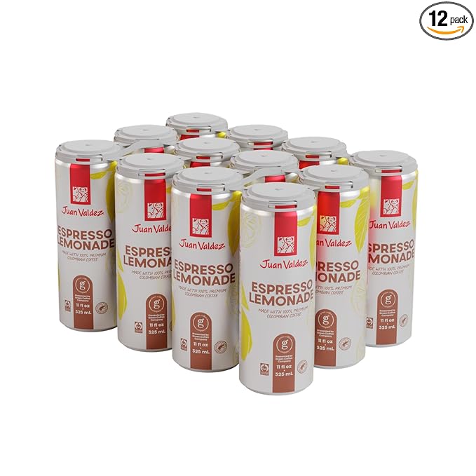 Juan Valdez | Espresso Lemonade Ready-to-Drink Canned Coffee Drink - 12-Pack | Made With 100% Colombian Arabica Beans | 11 fl oz (325 ml)