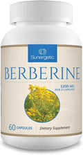 Sunergetic Premium Berberine Supplement - 1200mg Per Serving - Berberine HCL Supplement Non-GMO - Immune Support- 60 Capsules