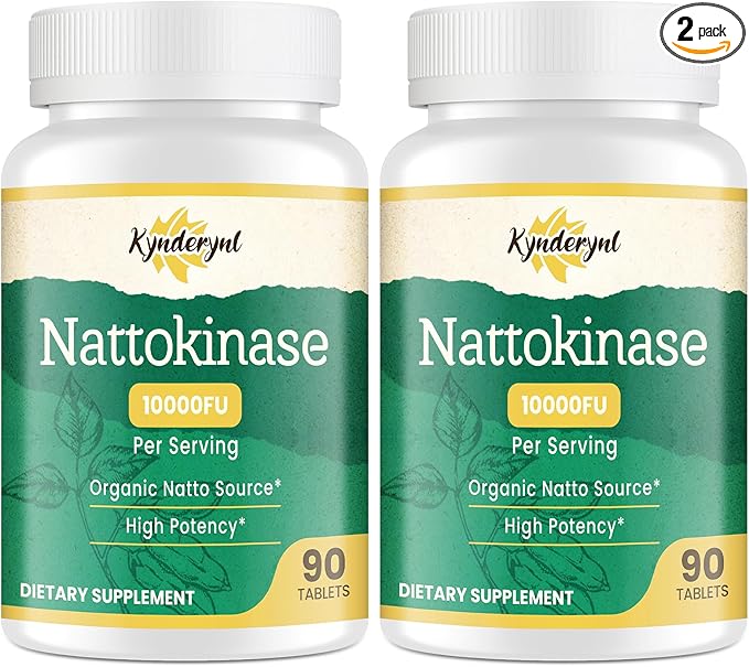 Nattokinase Supplement 10000FU – Organic Natto Enzyme 500mg for Circulatory Wellness Enteric-Coated Tablets Aiding Digestion &amp Assisting Absorption Vegan 90 Tablets (90-Day Supply) -2P
