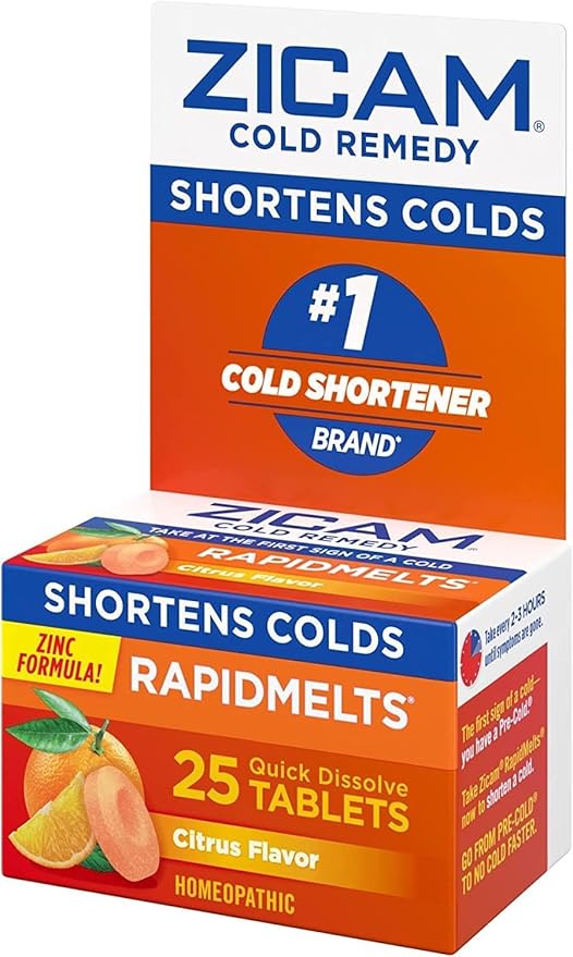 Zicam Cold Remedy Rapidmelts Citrus Flavor 25 tabs (Pack of 3)