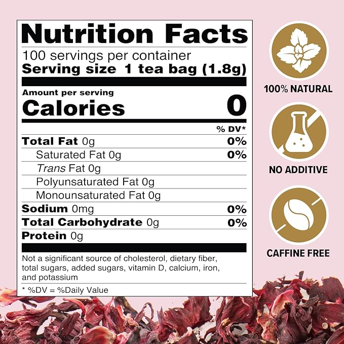 VAHDAM Hibiscus Tea (100 Tea Bags)| Caffeine Free Non-GMO Direct from Source Eco-Friendly Individually Wrapped Tea Bags