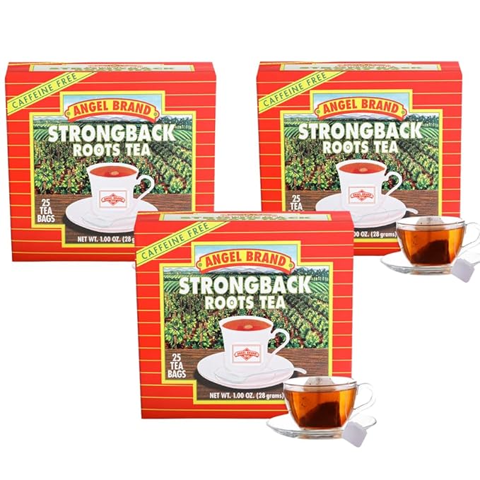 Angel Brand Jamaican Strongback Herbal Tea Bags 25 – Pack of 3 – Traditional Jamaican Strongback Herb for Vitality and Energy Free from Preservatives to Provide Comfort to your Back
