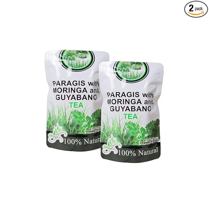2 Packs Paragis with Moringa and Guyabano Tea - 20 Sachets (1.8g Each) - Nourishing Herbal Blend for Wellness Support