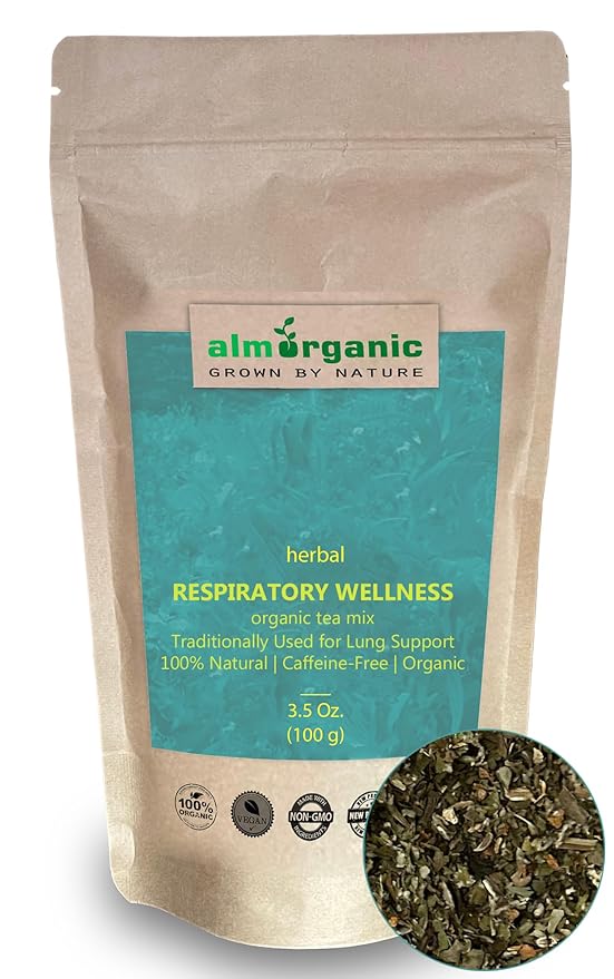 Herbal Tea for Breathing &amp Lung Wellness | Soothing Herbal Blend for Airway Comfort | Natural Loose Leaf Tea with Botanicals | Caffeine-Free | 100g (3.5oz)