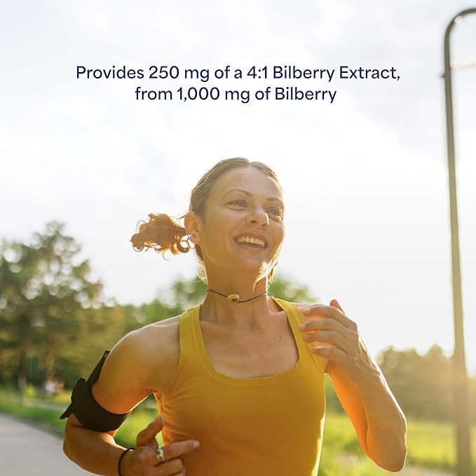 Puritan's Pride Premium Bilberry Fruit Extract 250 mg (1000mg Equivalent) 4:1 Concentrated Herbal Supplement Vitamin C 3 to 6 Month Supply 180 Rapid Release Softgels(Packaging May Vary)