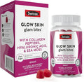 Swisse Glow Skin Glam Bites – Collagen Peptides Hyaluronic Acid &amp Sea Moss – Supports Skin Elasticity &amp Hydration – Zero Sugar Gummies for Adults – Blueberry Lavender Flavor 60 Count