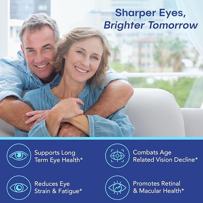 Eye Health Supplement – 14 Essential nutrients for Clear Vision Blue Light Protection and Long-Term Eye Health. Supports Clarity and Eye Wellness. 60 Capsules. (1 Pack)