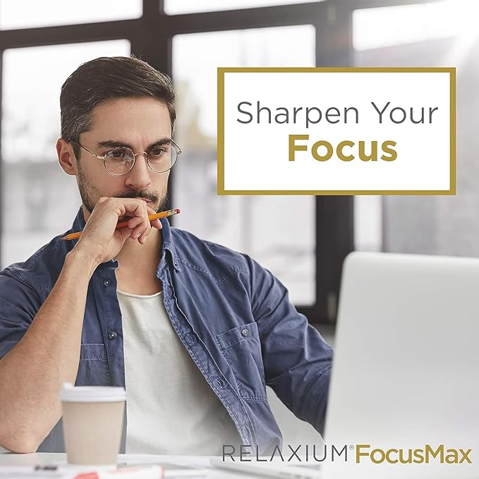 Relaxium FocusMax Brain &amp Focus Health Supplement Mental Clarity Support Proven Concentration Focus Memory &amp Nootropics Booster USA-Manufactured 30 Vegan Capsules