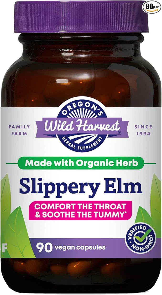Oregon's Wild Harvest Slippery Elm Organic Capsules 90 Count