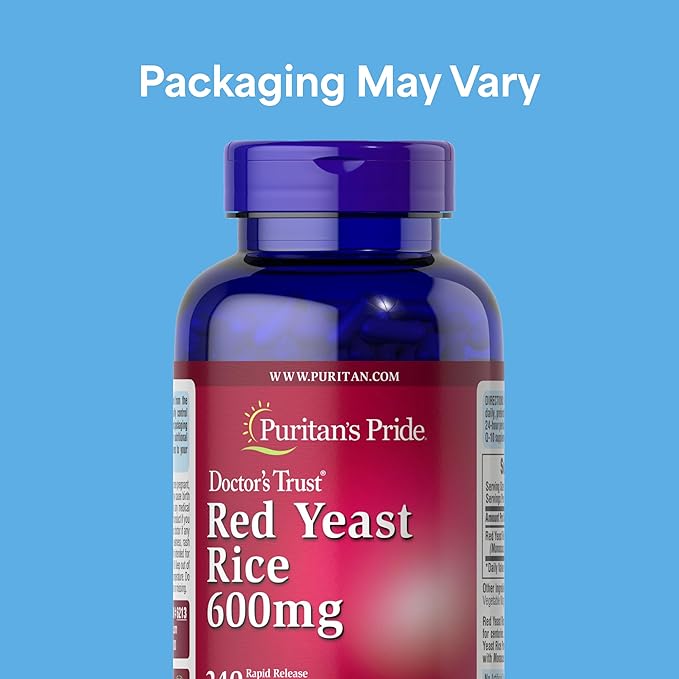 Puritan's Pride Doctors Trust® Red Yeast Rice 600mg Dietary Supplement 240 Rapid Release Capsules 2 Pack