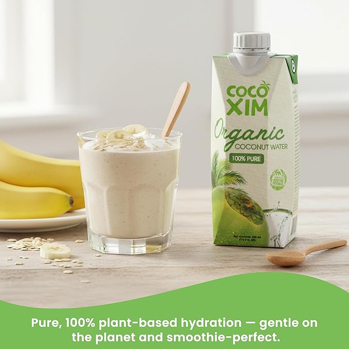 COCOXIM Ready to Drink Organic Coconut Water - 16.9 oz (Pack of 12) | Zero Added Sugar| 100% Natural &amp Fresh with Electrolytes &amp Nutrients | Halal &amp Kosher Certified | Alternative to Soda