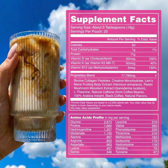 Moment Hot Girl Mushroom Coffee with Collagen Protein &amp Creatine – Low Acidity Instant Coffee with Chocolatey Notes Lion’s Mane Reishi &amp L-Theanine for Energy Focus &amp Mental Clarity – 2