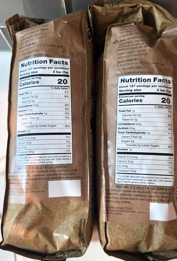 Siena Artie Torino Hazelnut Flavored Ground Coffee 1.1 lb per Bag 2 PackFlavor Profile: Hazelnut Net Weight: 1.1 Lb (17.6 oz. or 500 g). Form: Ground coffee