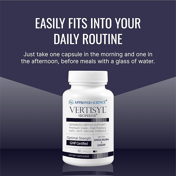 Approved Science VertiSyl - Ginkgo Biloba Ginger Vitamin D3 BioPerine - 60 Capsules - 1 Month Supply